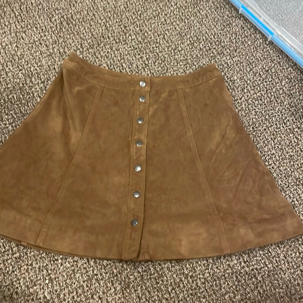 Abercrombie suede button down skirt